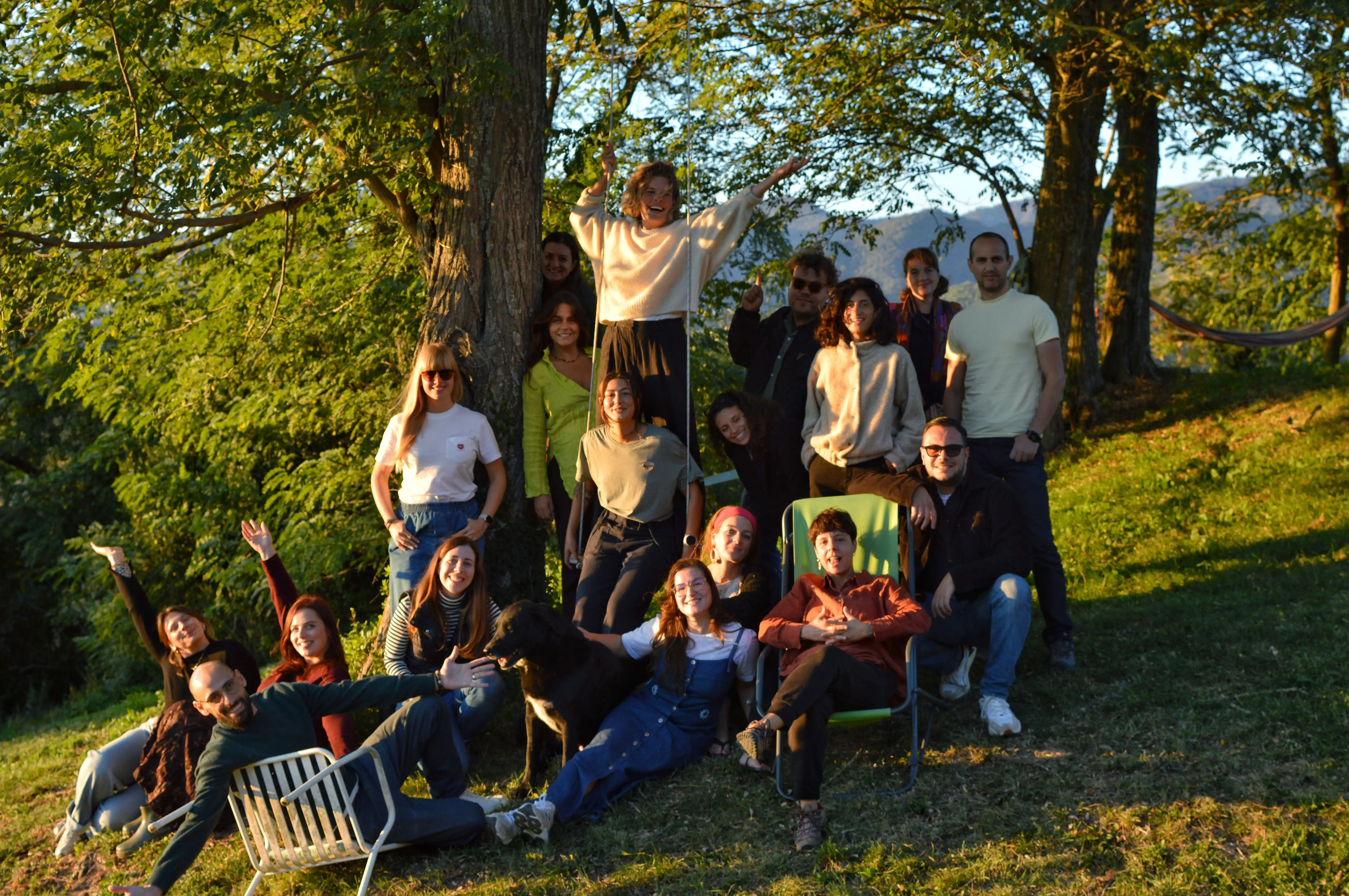 Group of diverse travellers smiling outdoors